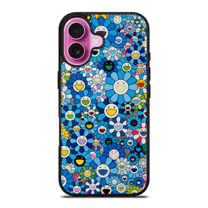 TAKASHI MURAKAMI FLOWERS BLUE iPhone 16 Plus Case Cover TAKASHI MURAKAMI FLOWERS BLUE iPhone 16 Plus Case Cover