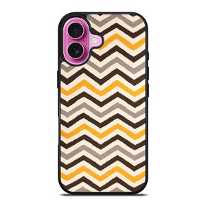 YELLOW BROWN CHEVRON PATTERN iPhone 16 Plus Case Cover YELLOW BROWN CHEVRON PATTERN iPhone 16 Plus Case Cover