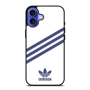 ADIDAS ORIGINALS STRIPES WHITE ROYAL BLUE iPhone 16 Case Cover ADIDAS ORIGINALS STRIPES WHITE ROYAL BLUE iPhone 16 Case Cover