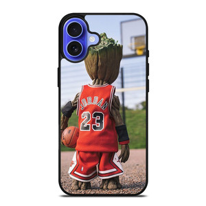 BABY GROOT MICHAEL JORDAN CHICAGO BULL iPhone 16 Case Cover BABY GROOT MICHAEL JORDAN CHICAGO BULL iPhone 16 Case Cover