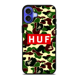 BAPE CAMO HUF iPhone 16 Case Cover BAPE CAMO HUF iPhone 16 Case Cover