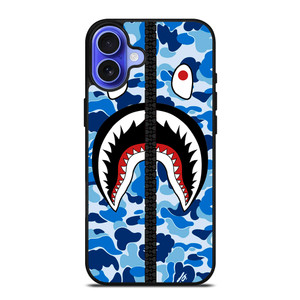 BAPE SHARK CAMO BLUE ZIP iPhone 16 Case Cover BAPE SHARK CAMO BLUE ZIP iPhone 16 Case Cover