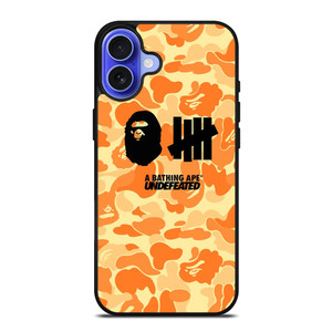 BATHING APE UNDEFEATED ORANGE CAMO iPhone 16 Case Cover
