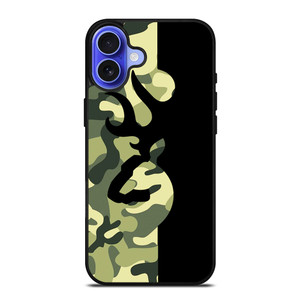 BROWNING LOGO CAMO BLACK iPhone 16 Case Cover BROWNING LOGO CAMO BLACK iPhone 16 Case Cover