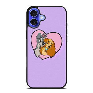 CARTOON LADY AND THE TRAMP DISNEY IN LOVE iPhone 16 Case Cover