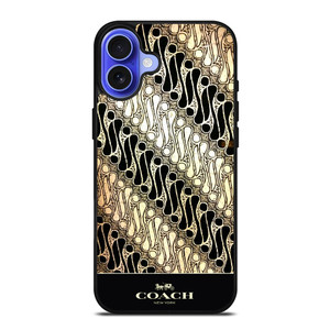 COACH NEW YORK LOGO BATIK PARANG PATTERN iPhone 16 Case Cover