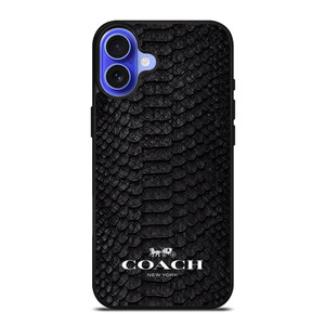 COACH NEW YORK LOGO BLACK SNAKE iPhone 16 Case Cover