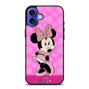 COACH NEW YORK PINK LOGO MINNIE MOUSE DISNEY iPhone 16 Case Cover COACH NEW YORK PINK LOGO MINNIE MOUSE DISNEY iPhone 16 Case Cover