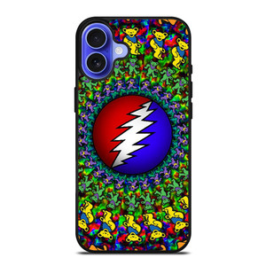 GRATEFUL DEAD DANCING BEARS LOGO iPhone 16 Case Cover GRATEFUL DEAD DANCING BEARS LOGO iPhone 16 Case Cover