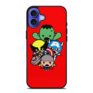 KAWAII CAPTAIN AMERICA HULK THOR WOLVERINE Marvel Avengers iPhone 16 Case Cover KAWAII CAPTAIN AMERICA HULK THOR WOLVERINE Marvel Avengers iPhone 16 Case Cover