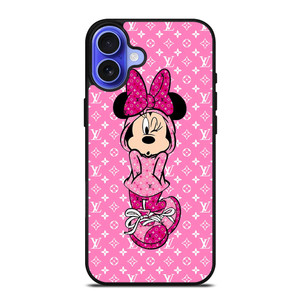 LOUIS VUITTON LV LOGO PINK MINNIE MOUSE iPhone 16 Case Cover LOUIS VUITTON LV LOGO PINK MINNIE MOUSE iPhone 16 Case Cover