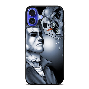 MICHAEL MYERS VS JASON iPhone 16 Case Cover MICHAEL MYERS VS JASON iPhone 16 Case Cover
