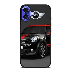 MINI COOPER CAR BLACK iPhone 16 Case Cover