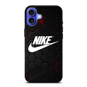 NIKE LOGO HEXAGONAL METAL iPhone 16 Case Cover NIKE LOGO HEXAGONAL METAL iPhone 16 Case Cover