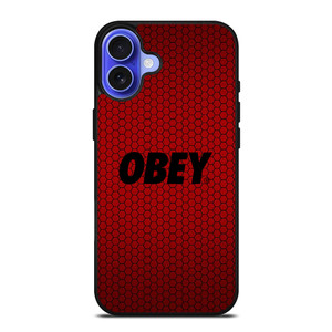 OBEY CLOTHING LOGO RED CARBON iPhone 16 Case Cover