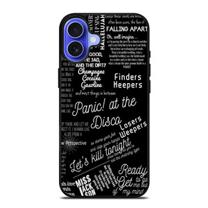 PANIC AT THE DISCO LYRIC iPhone 16 Case Cover PANIC AT THE DISCO LYRIC iPhone 16 Case Cover