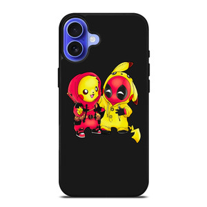 PIKACHU POKEMON AND DEADPOOL iPhone 16 Case Cover PIKACHU POKEMON AND DEADPOOL iPhone 16 Case Cover