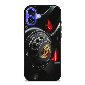 PORSCHE LOGO CAR ON RIM iPhone 16 Case Cover PORSCHE LOGO CAR ON RIM iPhone 16 Case Cover