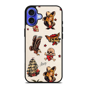 SAILOR JERRY TATTOO PATTERNS iPhone 16 Case Cover SAILOR JERRY TATTOO PATTERNS iPhone 16 Case Cover