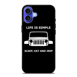 SLEEP EAT AND JEEP iPhone 16 Case Cover SLEEP EAT AND JEEP iPhone 16 Case Cover