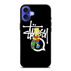 STUSSY BART SIMSON iPhone 16 Case Cover STUSSY BART SIMSON iPhone 16 Case Cover