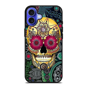 SUGAR SKULL TATTOO FLOWER iPhone 16 Case Cover SUGAR SKULL TATTOO FLOWER iPhone 16 Case Cover