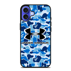 UNDER ARMOUR BLUE CAMO BAPE iPhone 16 Case Cover UNDER ARMOUR BLUE CAMO BAPE iPhone 16 Case Cover