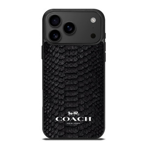 COACH NEW YORK LOGO BLACK SNAKE iPhone 17 Pro Max Case Cover