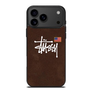 STUSSY X AMERICAN FLAG BROWN SUEDE iPhone 17 Pro Max Case Cover STUSSY X AMERICAN FLAG BROWN SUEDE iPhone 17 Pro Max Case Cover