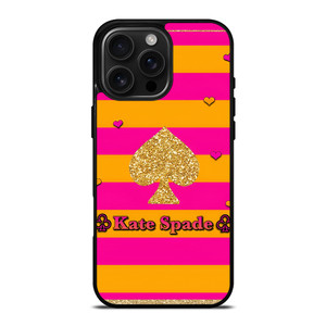 KATE SPADE NEW YORK YELLOW PINK STRIPES ICON iPhone 16 Pro Max Case Cover KATE SPADE NEW YORK YELLOW PINK STRIPES ICON iPhone 16 Pro Max Case Cover