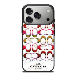 COACH NEW YORK COLORFULL PATTERN MARBLE iPhone 17 Pro Case Cover