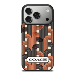 COACH NEW YORK LOGO BLACK BROWN PATTERN iPhone 17 Pro Case Cover