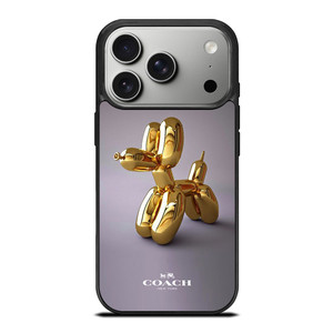 COACH NEW YORK LOGO GOLD DOG BALLOON iPhone 17 Pro Case Cover