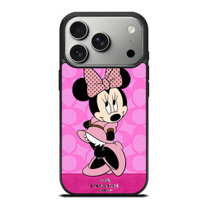 COACH NEW YORK PINK LOGO MINNIE MOUSE DISNEY iPhone 17 Pro Case Cover COACH NEW YORK PINK LOGO MINNIE MOUSE DISNEY iPhone 17 Pro Case Cover