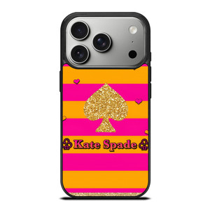 KATE SPADE NEW YORK YELLOW PINK STRIPES ICON iPhone 17 Pro Case Cover KATE SPADE NEW YORK YELLOW PINK STRIPES ICON iPhone 17 Pro Case Cover
