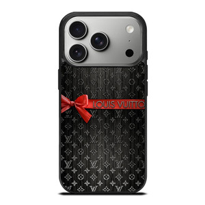 LOUIS VUITTON LV LOGO PATTERN RED RIBBON iPhone 17 Pro Case Cover LOUIS VUITTON LV LOGO PATTERN RED RIBBON iPhone 17 Pro Case Cover
