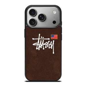 STUSSY X AMERICAN FLAG BROWN SUEDE iPhone 17 Pro Case Cover STUSSY X AMERICAN FLAG BROWN SUEDE iPhone 17 Pro Case Cover