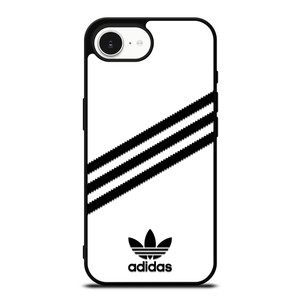 ADIDAS ORIGINALS STRIPES WHITE BLACK iPhone 16e Case Cover ADIDAS ORIGINALS STRIPES WHITE BLACK iPhone 16e Case Cover