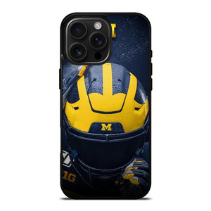 MICHIGAN WOLVERINES LOGO FOOTBALL HELMET iPhone 16 Pro Max Case Cover