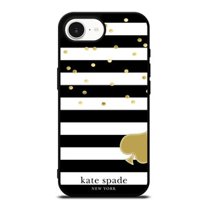 KATE SPADE NEW YORK LOGO GOLDEN POLKADOTS STRIPES PATTERN iPhone 16e Case Cover KATE SPADE NEW YORK LOGO GOLDEN POLKADOTS STRIPES PATTERN iPhone 16e Case Cover