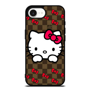 LOUIS VUITTON LV HELLO KITTY PATTERN iPhone 16e Case Cover LOUIS VUITTON LV HELLO KITTY PATTERN iPhone 16e Case Cover