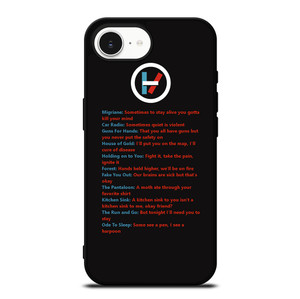 LYRICS OF TWENTY ONE PILOTS iPhone 16e Case Cover LYRICS OF TWENTY ONE PILOTS iPhone 16e Case Cover