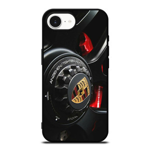 PORSCHE LOGO CAR ON RIM iPhone 16e Case Cover PORSCHE LOGO CAR ON RIM iPhone 16e Case Cover