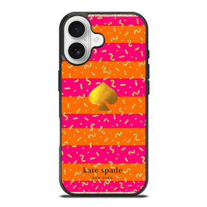 KATE SPADE NEW YORK YELLOW PINK STRIPES GLITTER iPhone 17 Case Cover KATE SPADE NEW YORK YELLOW PINK STRIPES GLITTER iPhone 17 Case Cover