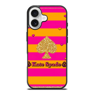 KATE SPADE NEW YORK YELLOW PINK STRIPES ICON iPhone 17 Case Cover KATE SPADE NEW YORK YELLOW PINK STRIPES ICON iPhone 17 Case Cover