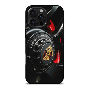 PORSCHE LOGO CAR ON RIM iPhone 16 Pro Max Case Cover PORSCHE LOGO CAR ON RIM iPhone 16 Pro Max Case Cover