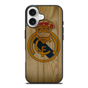 REAL MADRID FC WOODEN iPhone 17 Case Cover REAL MADRID FC WOODEN iPhone 17 Case Cover