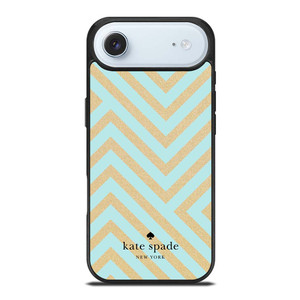 KATE SPADE NEW YORK LOGO GOLDEN GREEN CHEVRON PATTERN iPhone Air Case Cover