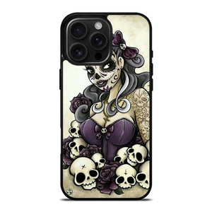 SUGAR SKULL TATTOO GIRL iPhone 16 Pro Max Case Cover SUGAR SKULL TATTOO GIRL iPhone 16 Pro Max Case Cover