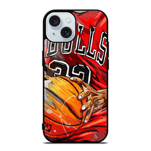 CHICAGO BULLS TEAM BASKETBALL ART iPhone 15 Case Cover